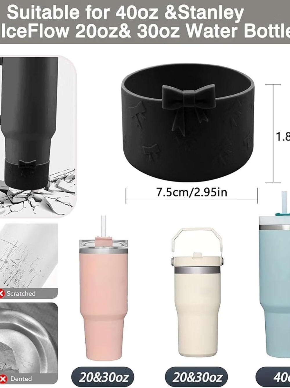 Bow Tumbler Accessory Set | Black - Picture 4 of 5
